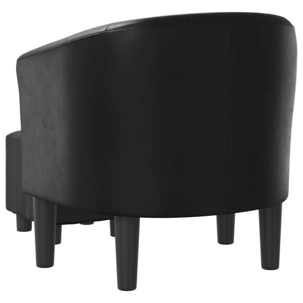 Clubsessel mit Fu?hocker Schwarz Kunstleder