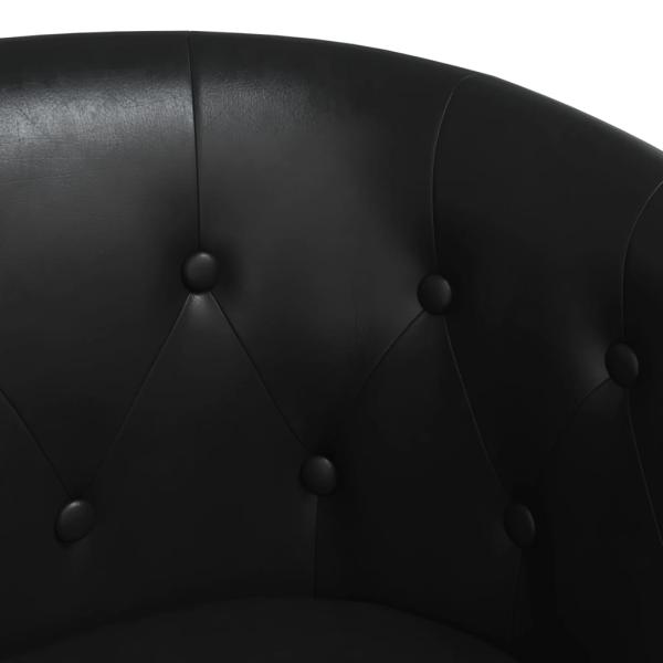 Clubsessel mit Fu?hocker Schwarz Kunstleder