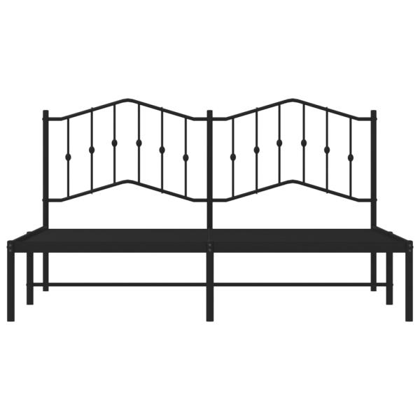 Bettgestell mit Kopfteil Metall Schwarz 180x200 cm