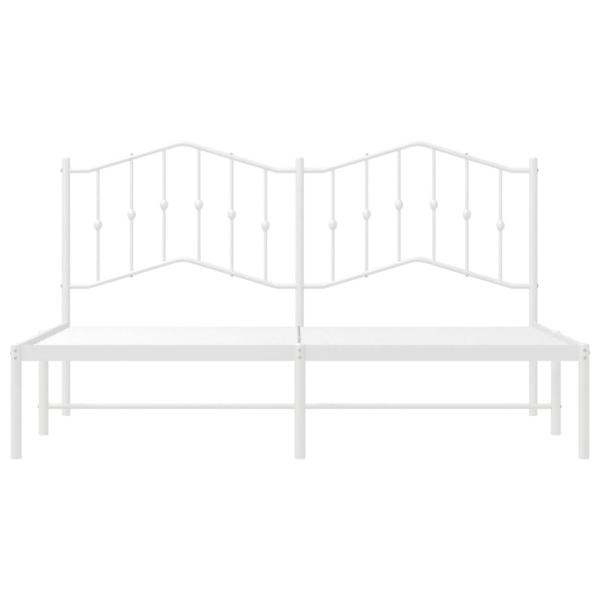 Bettgestell mit Kopfteil Metall Weiß 160x200 cm