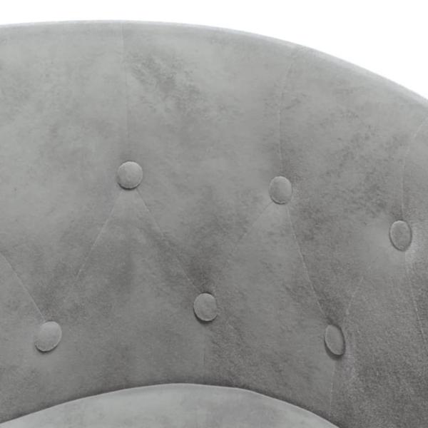 Clubsessel mit Fu?hocker Hellgrau Samt
