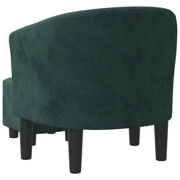 Clubsessel mit Fu?hocker Dunkelgr?n Samt