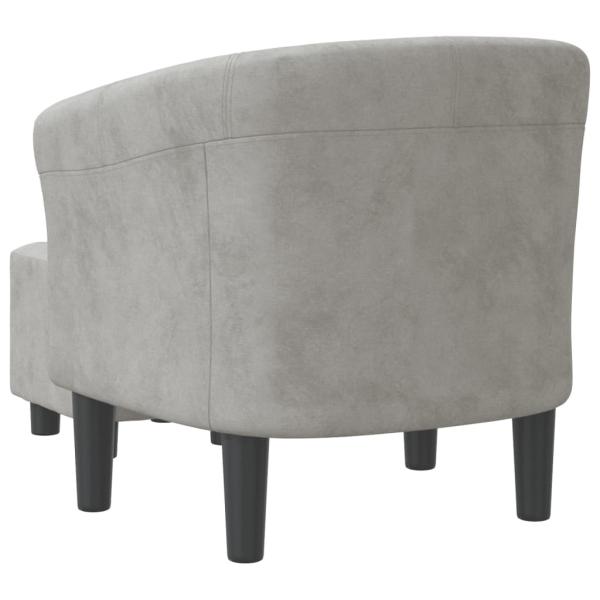Clubsessel mit Fu?hocker Hellgrau Samt