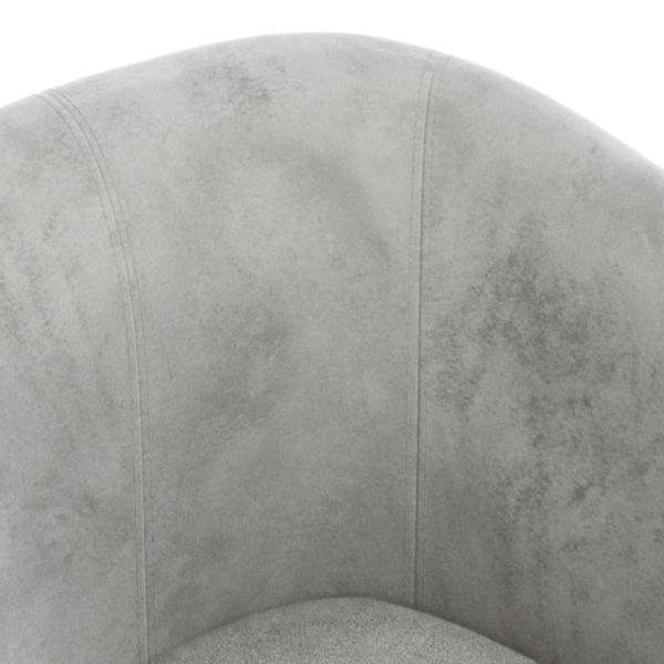 Clubsessel mit Fu?hocker Hellgrau Samt