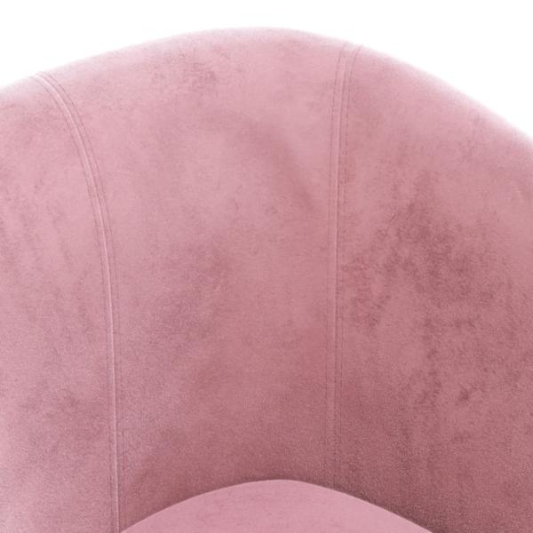 Clubsessel mit Fu?hocker Rosa Samt