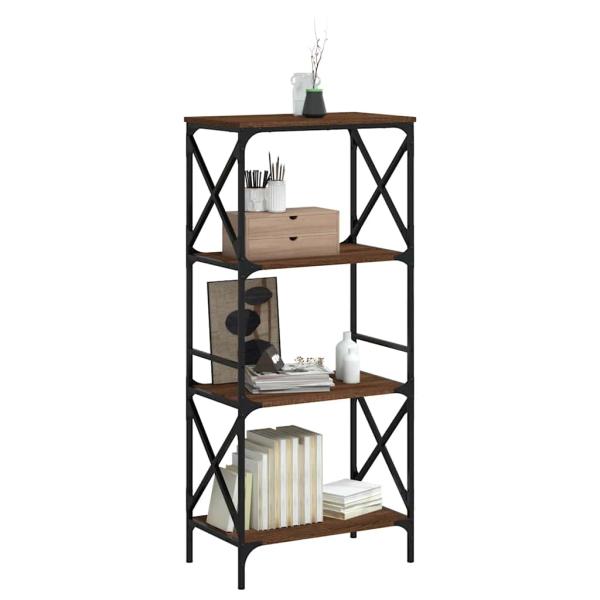 B?cherregal 4 B?den Braun Eiche 59x35x132 cm Holzwerkstoff