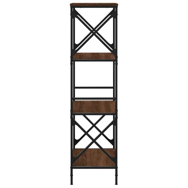 B?cherregal 4 B?den Braun Eiche 59x35x132 cm Holzwerkstoff