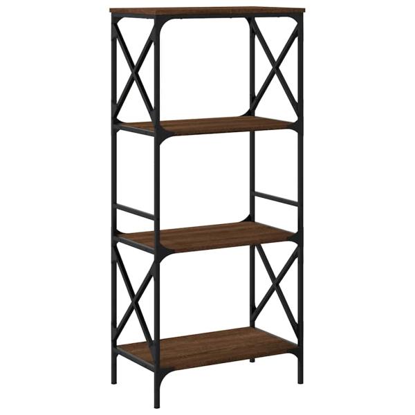 B?cherregal 4 B?den Braun Eiche 59x35x132 cm Holzwerkstoff