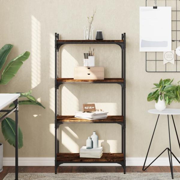 ARDEBO.de - B?cherregal 4 B?den R?uchereiche 60x30x120 cm Holzwerkstoff