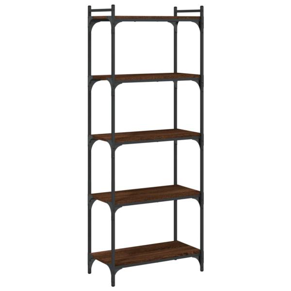 B?cherregal 5 B?den Braun Eiche-Optik 60x30x154cm Holzwerkstoff