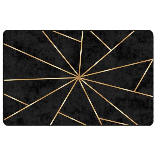 Teppich Waschbar Schwarz und Golden 190x300 cm