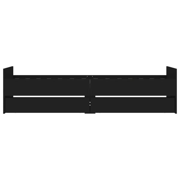 Bettgestell mit Schubladen Schwarz 90x190 cm