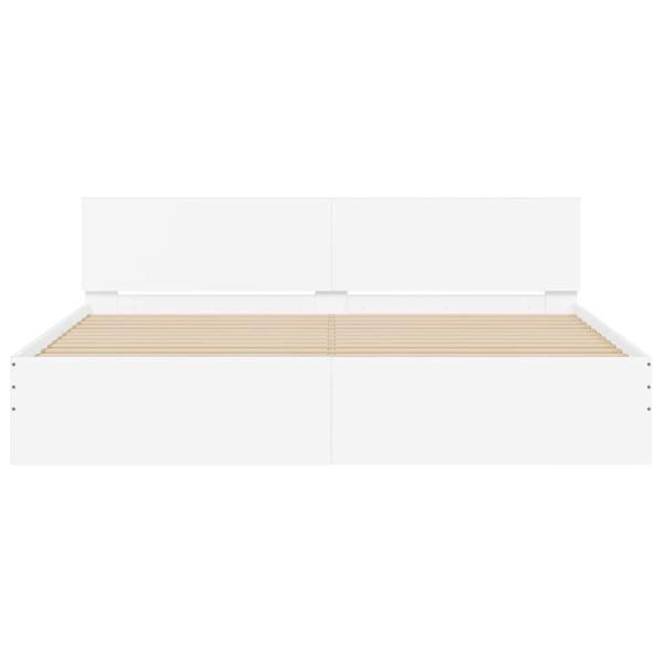 Bettgestell mit Kopfteil Weiß 200x200 cm