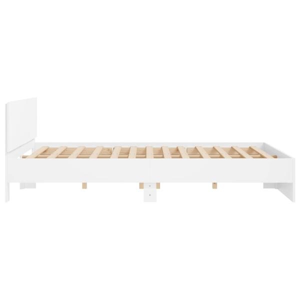 Bettgestell mit Kopfteil Weiß 200x200 cm