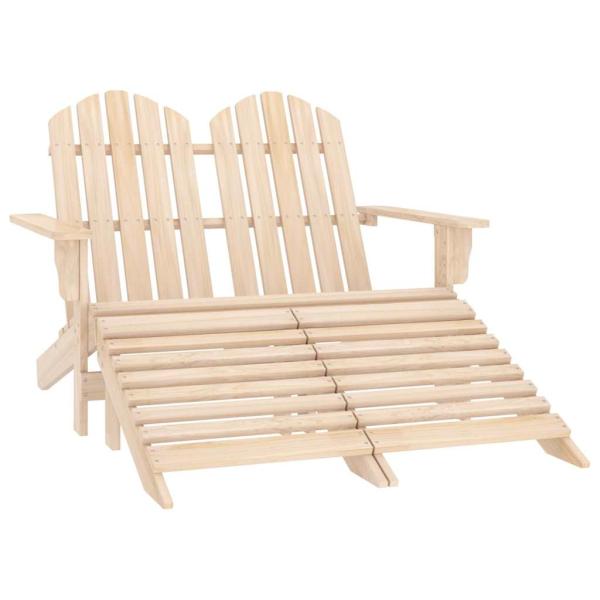 ARDEBO.de - Adirondack-Gartenbank 2-Sitzer mit Fu?teil Tannenholz