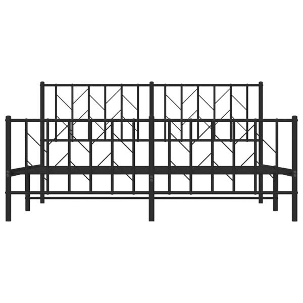Metallbett ohne Matratze mit Fußteil Schwarz 160x200 cm