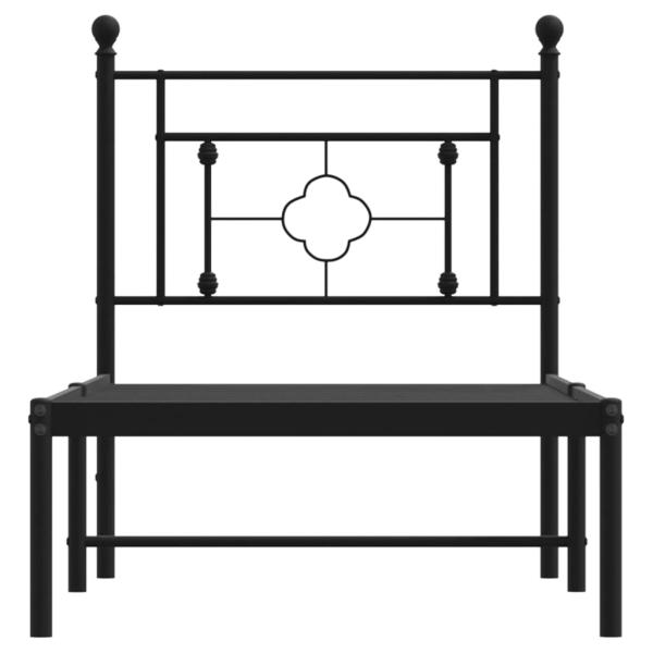 Bettgestell mit Kopfteil Metall Schwarz 75x190 cm