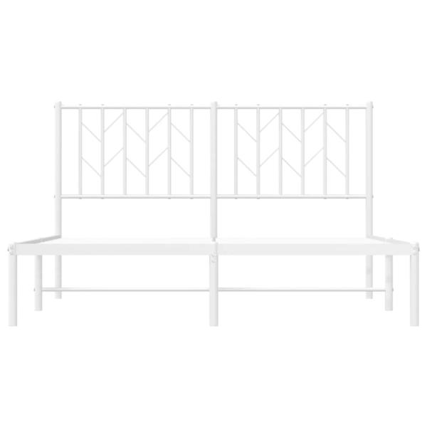 Bettgestell mit Kopfteil Metall Weiß 140x200 cm