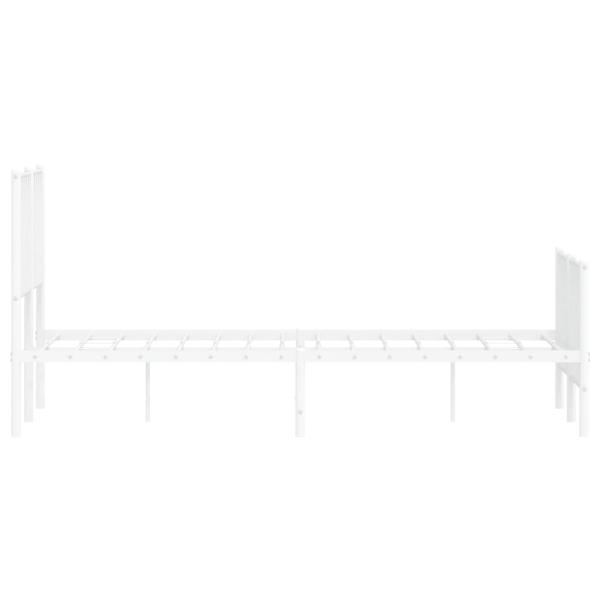 Bettgestell mit Kopf- und Fußteil Metall Weiß 120x200 cm
