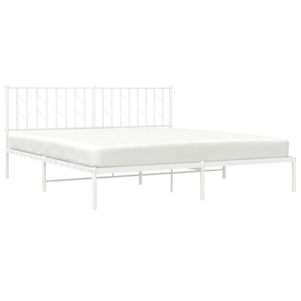 Bettgestell mit Kopfteil Metall Weiß 183x213 cm