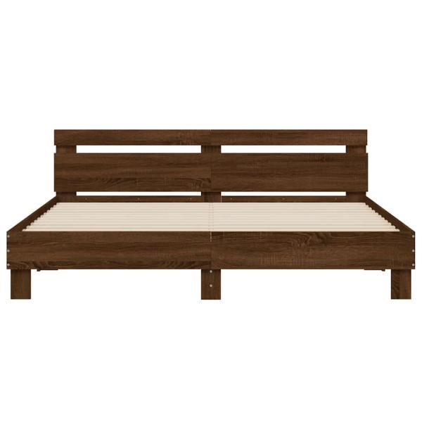 Bettgestell mit Kopfteil Braun Eichen-Optik 200x200 cm