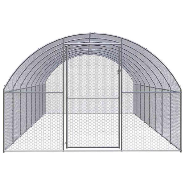 Outdoor-Hühnerstall 3x8x2 m Verzinkter Stahl