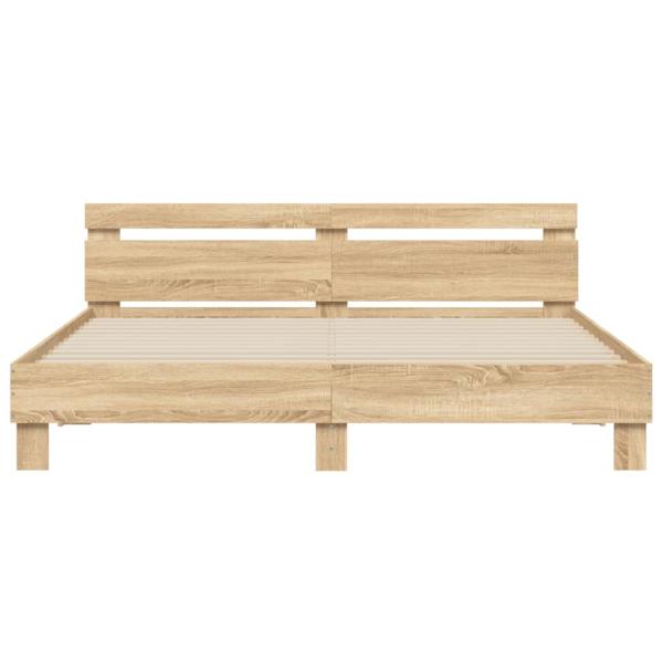Bettgestell mit Kopfteil Sonoma-Eiche 160x200 cm Holzwerkstoff