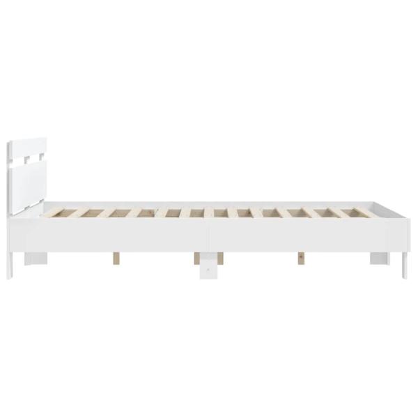 Bettgestell mit Kopfteil Weiß 140x190 cm Holzwerkstoff