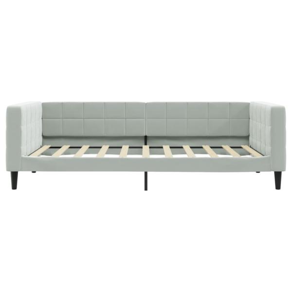 Tagesbett Hellgrau 100x190 cm Samt