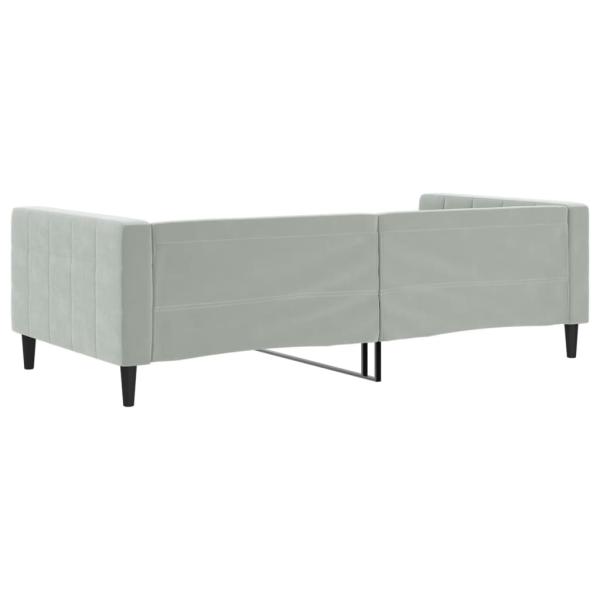 Tagesbett Hellgrau 100x190 cm Samt