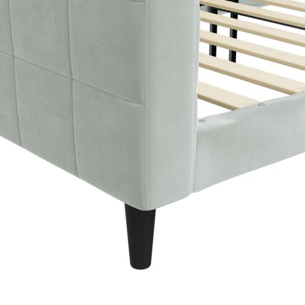 Tagesbett Hellgrau 100x190 cm Samt