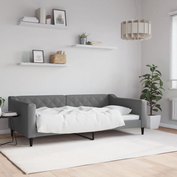ARDEBO.de - Tagesbett Dunkelgrau 100x190 cm Stoff