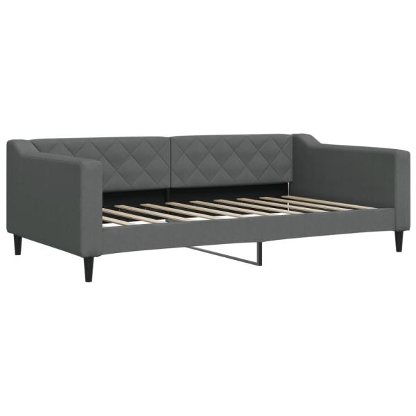 Tagesbett Dunkelgrau 100x190 cm Stoff