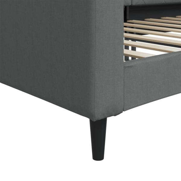 Tagesbett Dunkelgrau 100x190 cm Stoff