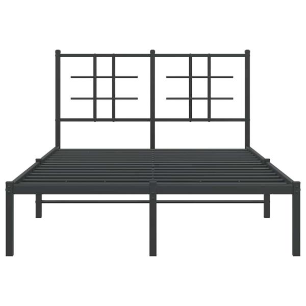 Bettgestell mit Kopfteil Metall Schwarz 120x200 cm