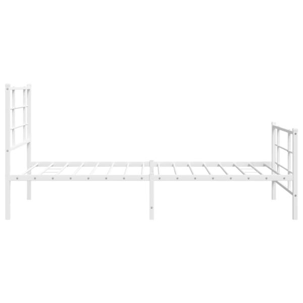 Bettgestell mit Kopf- und Fußteil Metall Weiß 100x200 cm