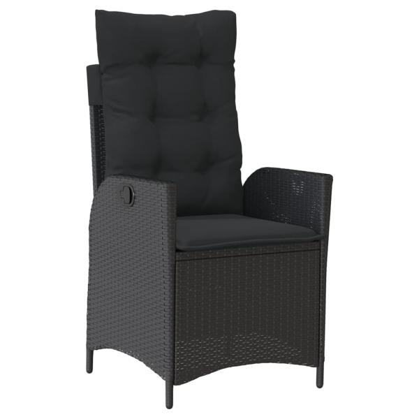 5-tlg. Garten-Essgruppe mit Kissen Schwarz Poly Rattan