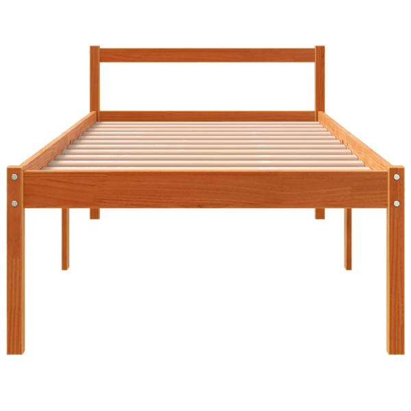 Seniorenbett Wachsbraun 90x190 cm Massivholz Kiefer
