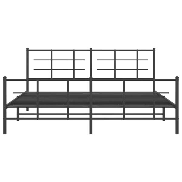 Bettgestell mit Kopf- und Fußteil Metall Schwarz 183x213 cm