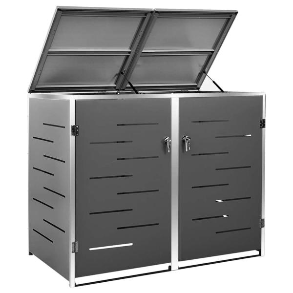 Mülltonnenbox für 2 Tonnen 138x77,5x115 cm Edelstahl