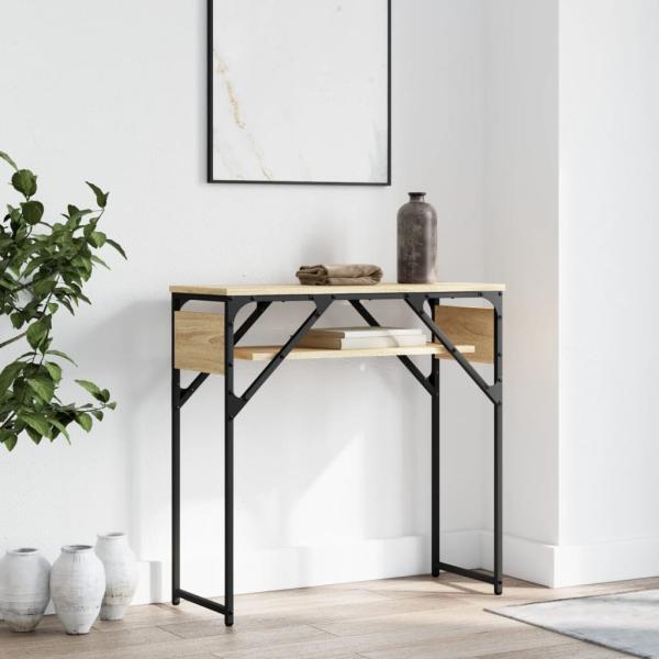ARDEBO.de - Konsolentisch mit Ablage Sonoma-Eiche 75x30x75cm Holzwerkstoff