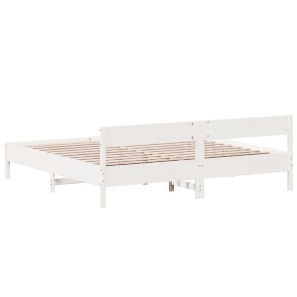 Massivholzbett ohne Matratze Weiß 200x200 cm Kiefernholz