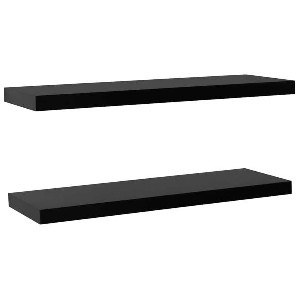 Schweberegale 2 Stk. Schwarz 120x20x3,8 cm