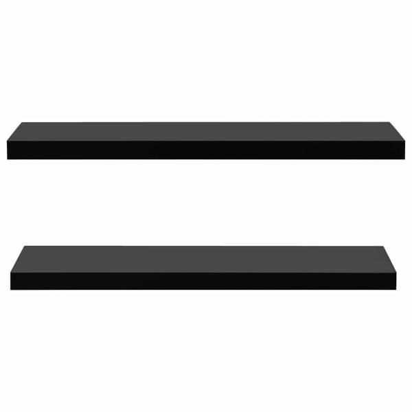 Schweberegale 2 Stk. Schwarz 120x20x3,8 cm