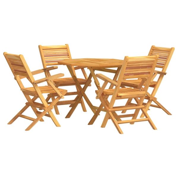5-tlg. Garten-Essgruppe Massivholz Teak