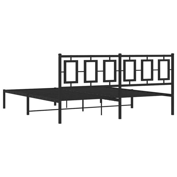 Bettgestell mit Kopfteil Metall Schwarz 183x213 cm