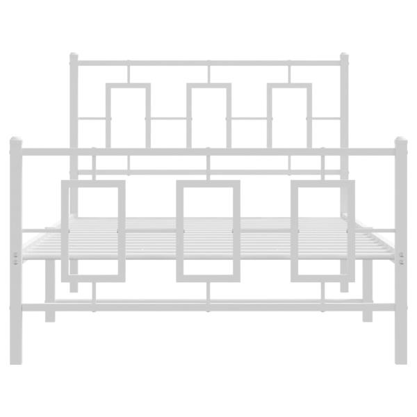 Bettgestell mit Kopf- und Fußteil Metall Weiß 100x200 cm