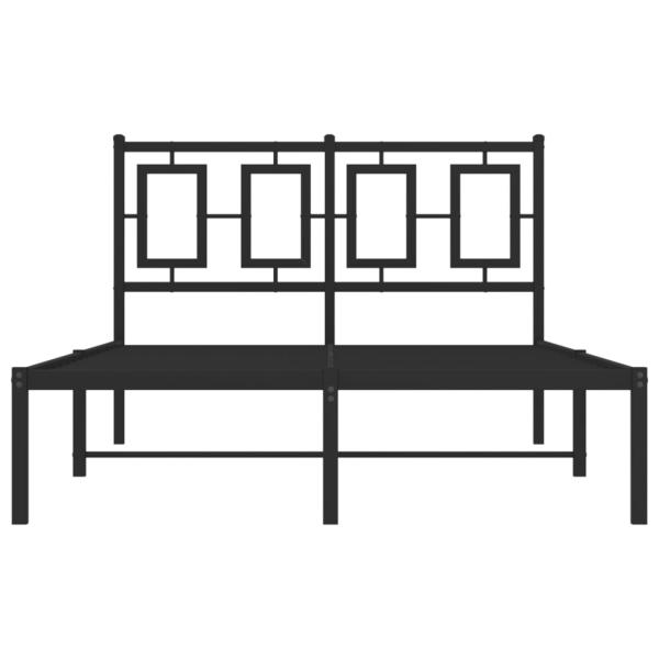 Bettgestell mit Kopfteil Metall Schwarz 120x190 cm