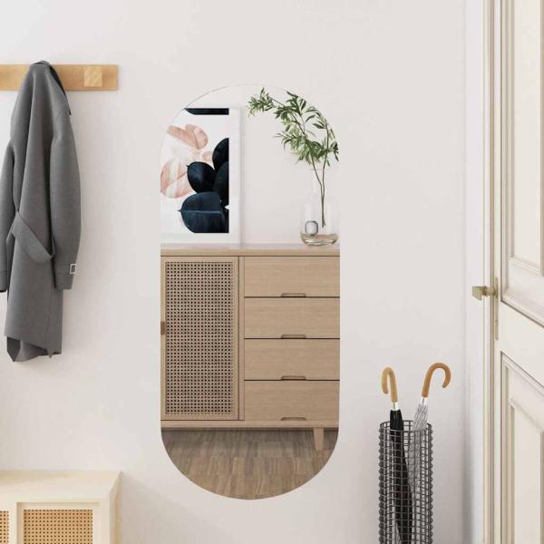 ARDEBO.de - Wandspiegel 35x80 cm Glas Oval