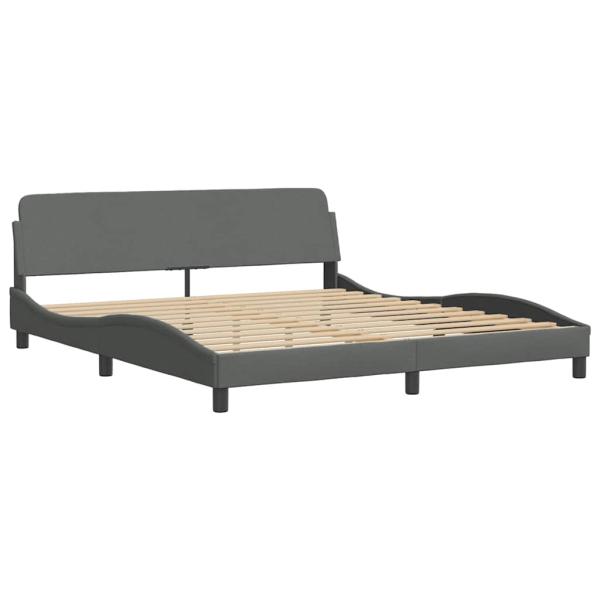 Bettgestell "Dover" Dunkelgrau 183x213 cm Stoff